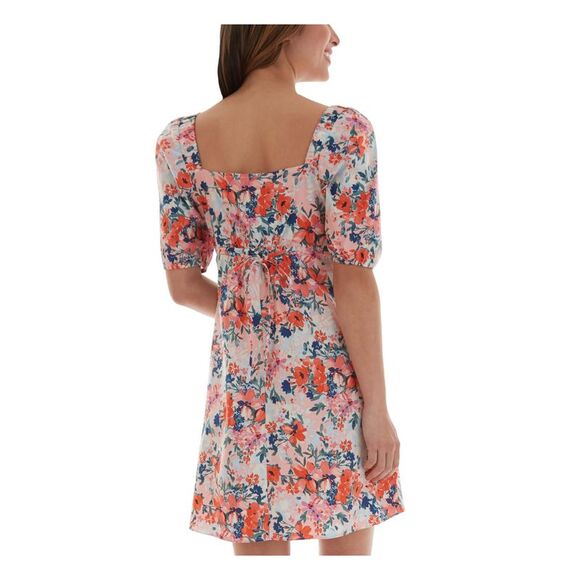 BCX DRESS Womens Pouf Sleeve Sweetheart Neckline Mini Fit + Flare Dress - Picture 2 of 4